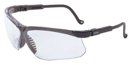 HONEYWELL UVEX Safety Glasses, Genesis, HydroShield Anti-Fog, Ultra-Dura Hardcoat, Black Half-Frame, Clear Lens S3200HS