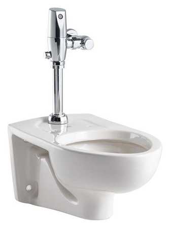 American Standard Flush Valve Toilet, 1.28 gpf, Flushometer, Wall Mount, Elongated, White 3351528.020