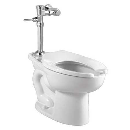 American Standard Flush Valve Toilet, 1.28 gpf, Flushometer, Floor Mount, Elongated, White 2854128.020