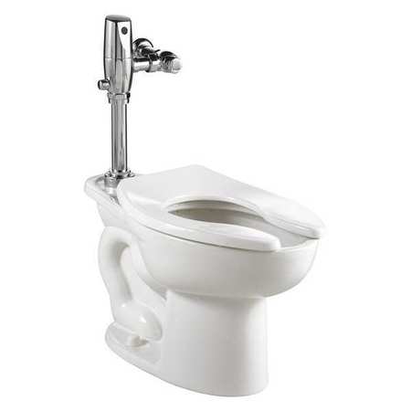 AMERICAN STANDARD Flush Valve Toilet, 1.28 gpf, Flushometer, Floor Mount, Elongated, White 3461528.020