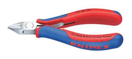 Knipex 4 3/4 in 77 Diagonal Cutting Plier Standard Cut Pointed Nose Uninsulated 77 32 115