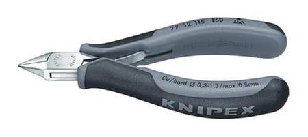KNIPEX 4 1/2 in Diagonal Cutting Plier Standard Cut Uninsulated 77 52 115 ESD