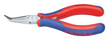 KNIPEX 5-3/4" Electronics Pliers w/ Angled, Half-Round Jaw, Ergonomic Grip 35 82 145