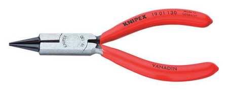 Knipex 5 1/4 in 19 Round Nose Jewelers Plier, Side Cutter Plastic Coated Handle 19 01 130
