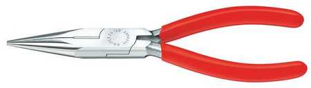 KNIPEX 5 in Long Nose Plier, Side Cutter Plastic Coated Handle 25 03 125