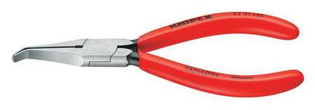 KNIPEX 5-1/4" Relay Adjusting Pliers w/ Angled Jaw, Plastic Grip 32 31 135