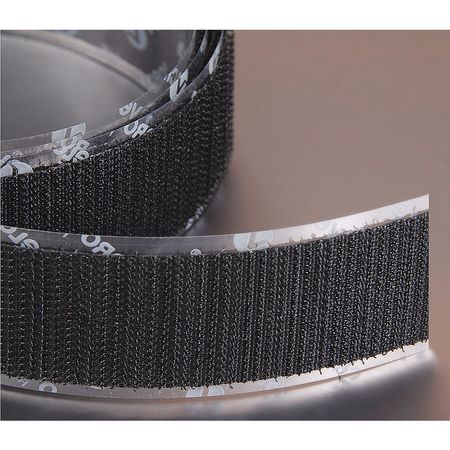 Velcro Brand Reclosable Fastener, Acrylic Adhesive, 75 ft, 5/8 in Wd, Black 190882