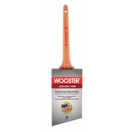 Wooster 3" Thin Angle Sash Paint Brush, Nylon/Polyester Bristle, Wood Handle 4181-3