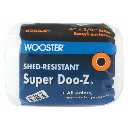 WOOSTER 4" Paint Roller Cover, 3/4" Nap, Woven Fabric R203-4