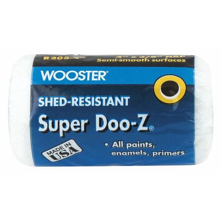 WOOSTER 4" Paint Roller Cover, 3/8" Nap, Woven Fabric R205-4