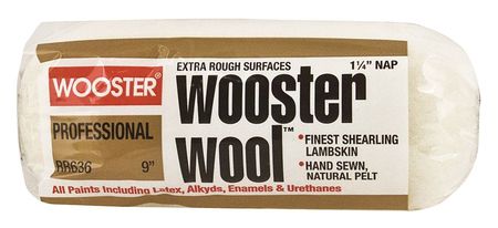 Wooster 9" Paint Roller Cover, 1-1/4" Nap, Shearling RR636-9