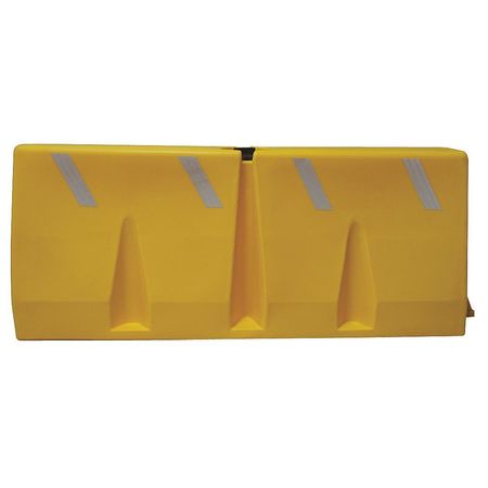Zoro Select Jersey Barrier Polycade Traffic Barrier, Plastic, 24 1/2 in H, 58 1/4 in L, 16 1/2 in W, Yellow TB-5-14