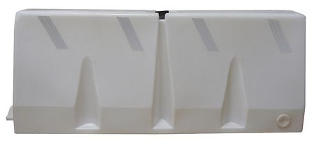 ZORO SELECT Jersey Barrier Polycade Traffic Barrier, Plastic, 24 1/2 in H, 58 1/4 in L, 16 1/2 in W, White TB-5-00