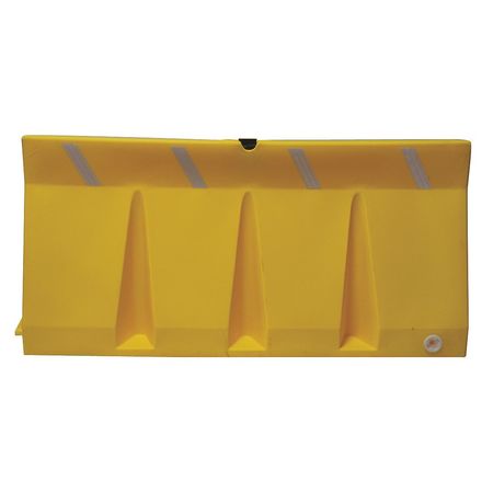 Zoro Select Jersey Barrier Polycade Traffic Barrier, Plastic, 34 in H, 73 3/4 in L, 18 in W, Yellow TB-6-14