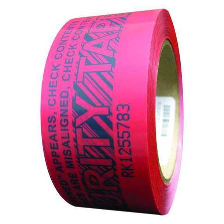 Novavision Tamper Evident Tape, Polyester, Red, 2inW PVT2R-217D-180