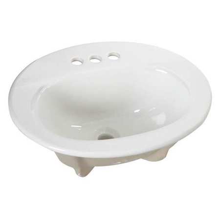 ZURN Lavatory Sink, Drop In, Vitreous China White, Bowl Size 8-7/8" Z5114