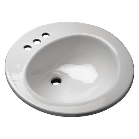 ZURN Lavatory Sink, Drop In, Vitreous China White, Bowl Size 15" Z5124