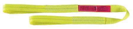 Lift-All Web Sling, Type 3, 4 ft L, 2 in W, Polyester, Yellow EE2802DFX4