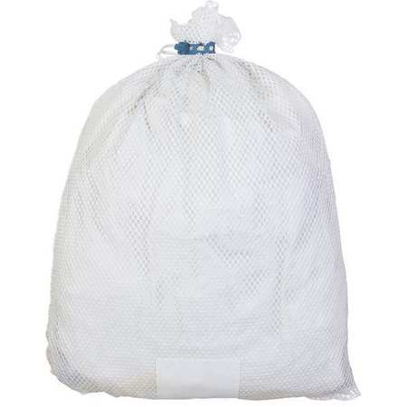 ZORO SELECT Rubber Closure Polyester Mesh Laundry Bag White NI245465