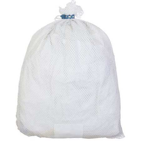 Zoro Select Rubber Closure Polyester Mesh Laundry Bag White NI245465