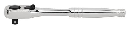 Stanley 1/4" Drive 52 Geared Teeth Pear Head Style Hand Ratchet, 6-1/8" L, Chrome Finish 89-817