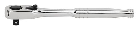 STANLEY 1/4" Drive 52 Geared Teeth Pear Head Style Hand Ratchet, 6-1/8" L, Chrome Finish 89-817