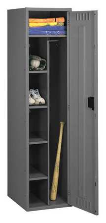 TENNSCO Wardrobe Locker, 24 in W, 24 in D, 72 in H, (1) Tier, (1) Wide, Medium Gray CMS-242472-A