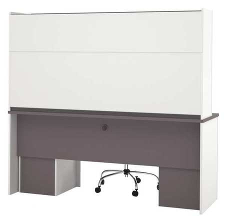 Bestar Credenza, 23.4" D, 71.1" W, 65.9" H, Slate/Sandstone, Melamine 93860-59