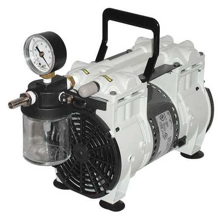 WELCH Piston Vacuum Pump, 1/3 HP, 12in.H 2561B-50