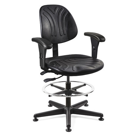 BEVCO Polyurethane Task Chair, 21" to 31", Standard, Black 7501D-AA