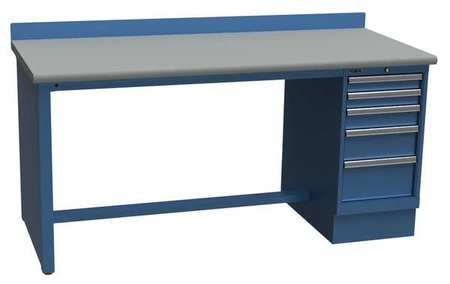 LISTA Workbenches, Laminate, 72" W, 35-1/4" Height, 1000 lb., Panel/Pedestal XSTB73-72PTBB