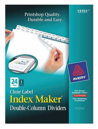 Avery Avery® Index Maker® Double-Column Clear Label Dividers 13151, 24-Tab Set 7278213151