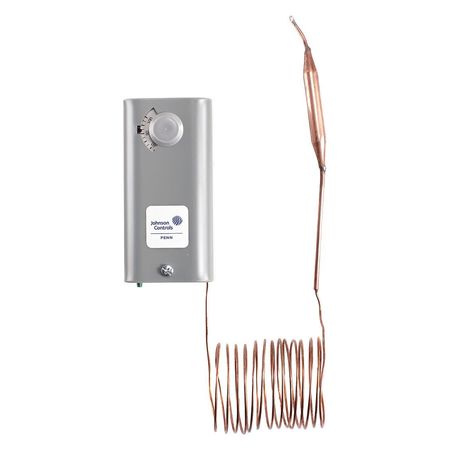 JOHNSON CONTROLS Line Volt Mechanical Tstat, Open Low, -30 Degrees to 100 Degrees F A19ACA-15C