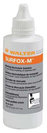 WALTER SURFACE TECHNOLOGIES Marking Solution, 3.4 oz. 54A031