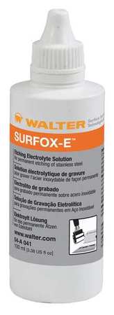 WALTER SURFACE TECHNOLOGIES Etching Solution, 3.4 oz. 54A041