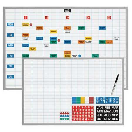 MAGNA VISUAL 48"x72" Magnetic Steel Planning Board, Aluminum Frame EBK-4872