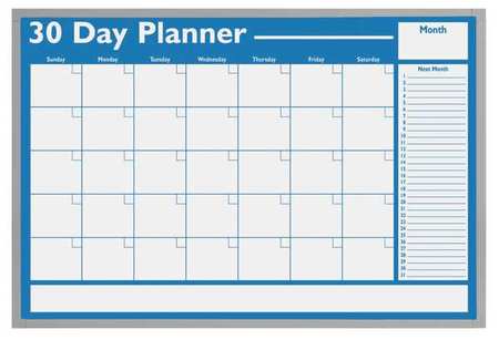 MAGNA VISUAL 24"x36" Melamine Calendar Planning Board, White/Blue WO-01
