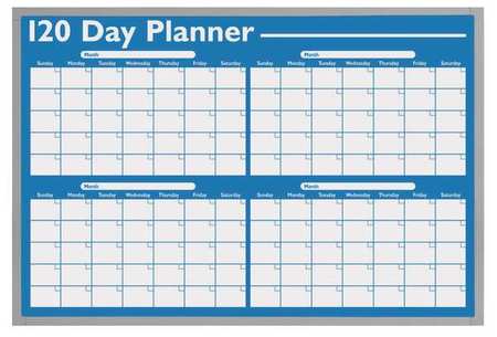 MAGNA VISUAL 24"x36" Melamine Calendar Planning Board, White/Blue WO-05