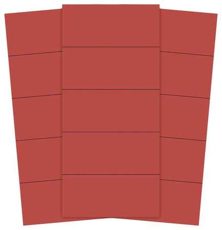 MAGNA VISUAL Magnetic Strips, Pre-Cut, 2 in., Red, PK25 PMR-723