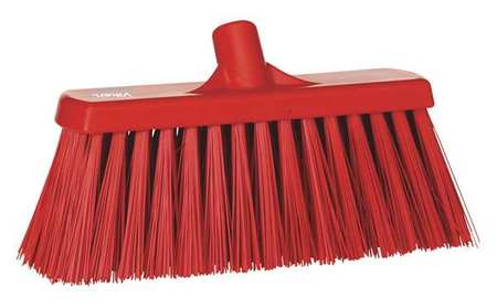 VIKAN 12 in Sweep Face Broom Head, Stiff, Synthetic, Red 29154