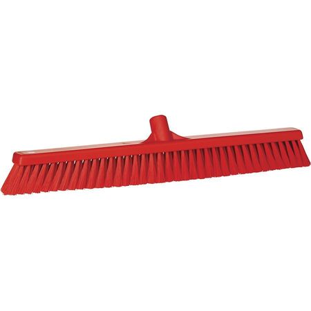 Vikan 24 in Sweep Face Broom Head, Soft, Synthetic, Red 31994