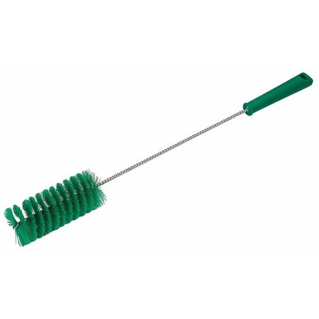 Vikan 2" W Tube and Valve Brush, Medium, 13 25/64 in L Handle, 5 in L Brush, Green, 20 in L Overall 53792