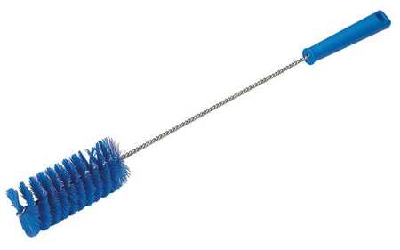 Vikan 2" W Tube and Valve Brush, Medium, 13 25/64 in L Handle, 5 in L Brush, Blue, 20 in L Overall 53793