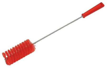 Vikan 2" W Tube and Valve Brush, Medium, 13 25/64 in L Handle, 5 in L Brush, Red, 20 in L Overall 53794