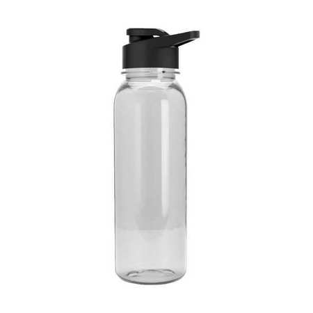 TRITAN OUTDOORSMAN Water Bottle, 24oz, Clear, Black Lid, PK50 TXB24D
