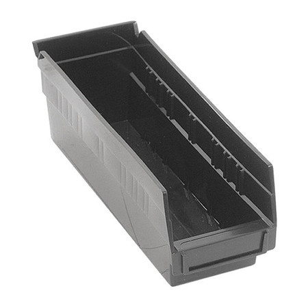 QUANTUM STORAGE SYSTEMS 50 lb Shelf Storage Bin, Polypropylene, 4-1/8 in W, 4 in H, Black, 11-5/8 in L, 10 PK K-QSB101BK-10