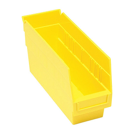 QUANTUM STORAGE SYSTEMS 20 lb Shelf Storage Bin, Polypropylene, 4-1/8 in W, 6 in H, Yellow, 11-5/8 in L, 12 PK K-QSB201YL-12