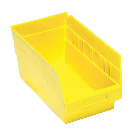 QUANTUM STORAGE SYSTEMS 30 lb Shelf Storage Bin, Polypropylene, 6-5/8 in W, 6 in H, Yellow, 11-5/8 in L, 10 PK K-QSB202YL-10