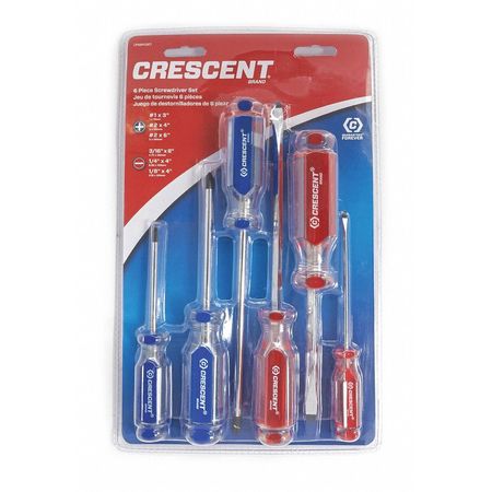 Crescent 6 Pc. Phillips®/Slotted Acetate Screwdriver Set CPS6PCSET