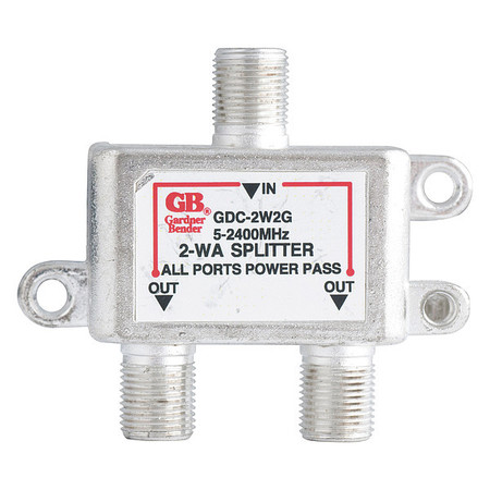 Gardner Bender Splitter, Satellite/Digital TV, 2 Way GDC-2W2G